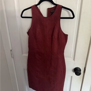 Banana Republic Sleeveless Burnt Red Suede Sheath Dress